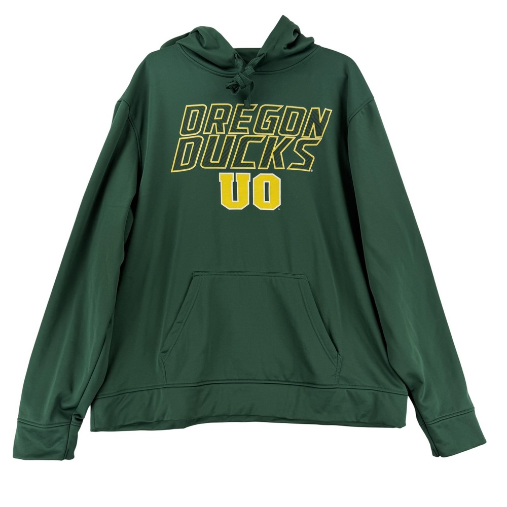 Oregon Ducks Hoodie Mens 2XL Green NCAA Football‎ Cover One Fleece Sweatshirt